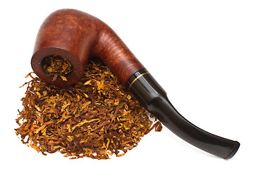 Image showing Smoking pipe with tobacco, isolated