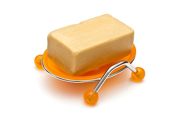 Image showing Soap in soap-dish, isolated