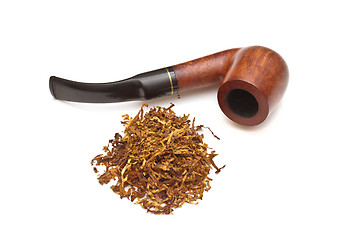 Image showing Smoking pipe with tobacco, isolated