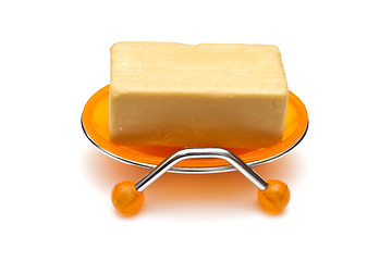 Image showing Soap in soap-dish, isolated