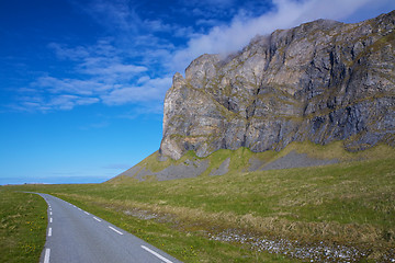 Image showing Road under cliffs