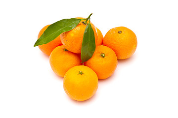Image showing Ripe tangerines on white background