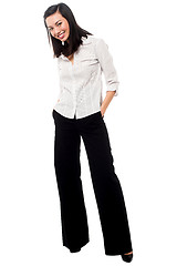 Image showing Casual asian businesswoman posing