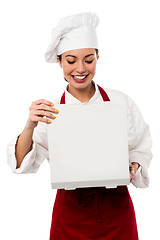 Image showing Confident female chef portrait