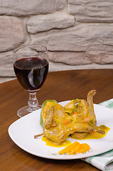 Image showing Quail and red wine