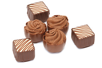 Image showing Chocolate pralines on white background