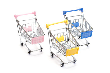 Image showing Shopping carts on white