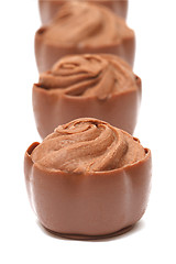 Image showing Chocolate pralines on white background