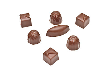 Image showing Chocolate pralines on white background