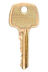 Image showing Yellow metallic key