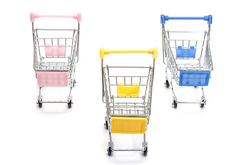 Image showing Shopping carts on white