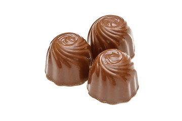 Image showing Chocolate pralines on white background