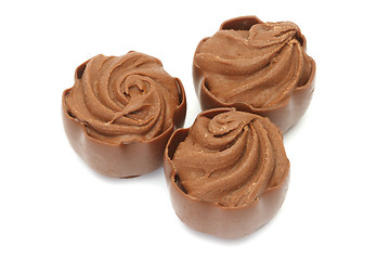 Image showing Chocolate pralines on white background