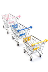 Image showing Shopping carts on white