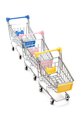 Image showing Shopping carts on white