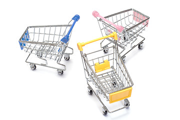 Image showing Shopping carts on white