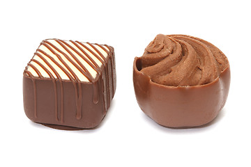 Image showing Chocolate pralines on white background