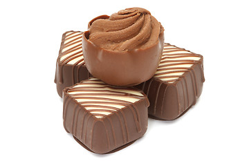 Image showing Chocolate pralines on white background