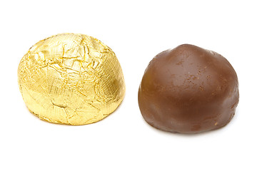 Image showing Chocolate pralines on white background