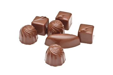 Image showing Chocolate pralines on white background