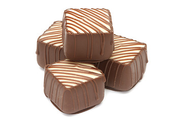 Image showing Chocolate pralines on white background