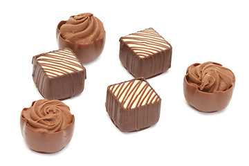 Image showing Chocolate pralines on white background