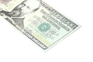 Image showing One million dollars banknote closeup