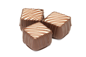 Image showing Chocolate pralines on white background