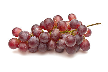 Image showing Bunch of red grapes on white background