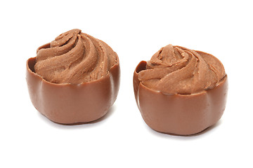 Image showing Chocolate pralines on white background