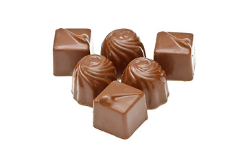 Image showing Chocolate pralines on white background