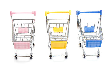 Image showing Shopping carts on white