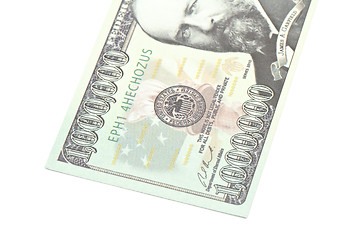 Image showing One million dollars banknote closeup