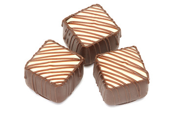 Image showing Chocolate pralines on white background