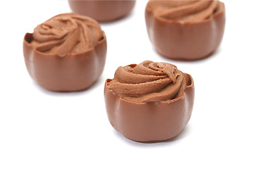 Image showing Chocolate pralines on white background