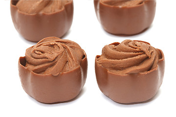 Image showing Chocolate pralines on white background