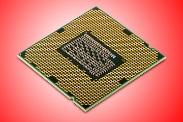 Image showing Central processor unit, isolated on red background