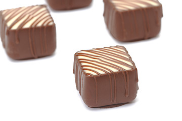 Image showing Chocolate pralines on white background