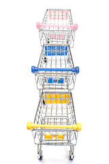 Image showing Shopping carts on white