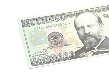 Image showing One million dollars banknote closeup