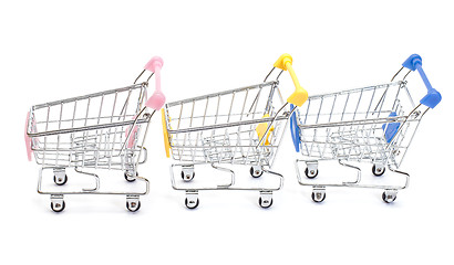 Image showing Shopping carts on white