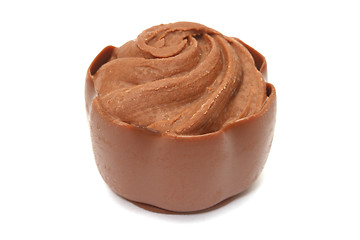 Image showing Chocolate praline on white background