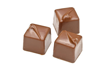 Image showing Chocolate pralines on white background