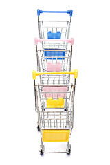 Image showing Shopping carts on white