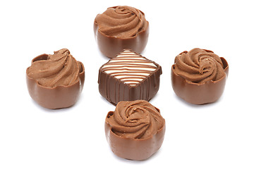 Image showing Chocolate pralines on white background