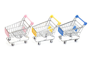 Image showing Shopping carts on white