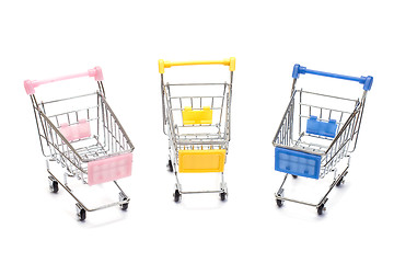 Image showing Shopping carts on white