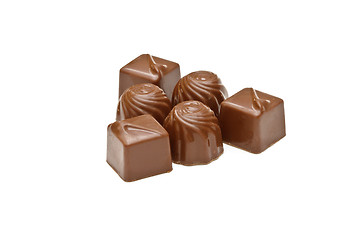 Image showing Chocolate pralines on white background