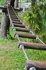 Image showing adventure climbing high wire park