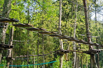 Image showing adventure climbing high wire park